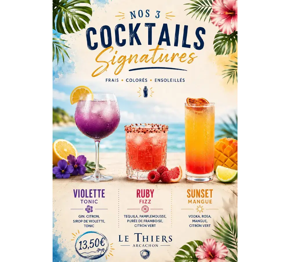 Le Thiers Arcachon - cocktails signatures